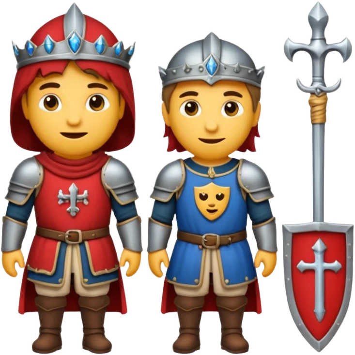 Hazme un conjunto de emojis de un caballero medieval con actitud muy masculina en diversos estados de animos emoji