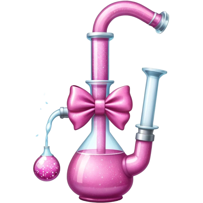 pink glittery bong with bow around it emoji