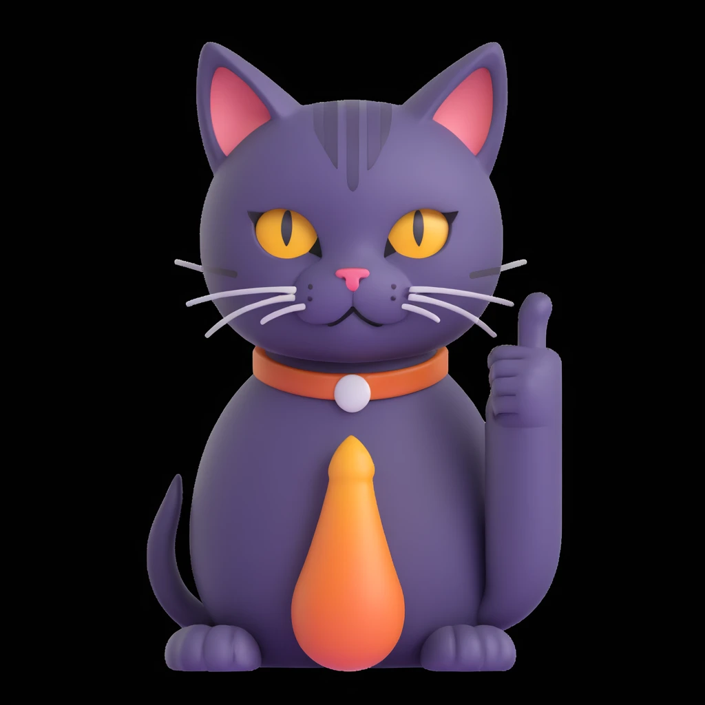 cat showing middle finger, no background emoji