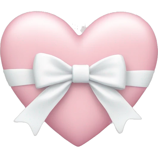 Pastel pink heart with white bow emoji