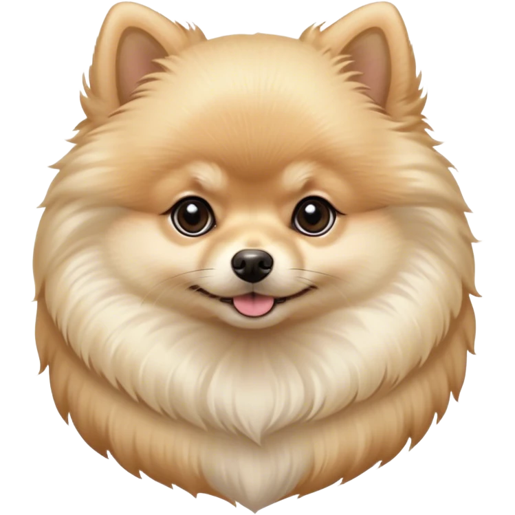 Cinematic Noble Cream Pomeranian Portrait Emoji, Poised and regal, with a compact, fluffy build and a pristine, well-groomed cream Fur, deep-set soulful dark eyes, Simplified yet sharp and sophisticated features, highly detailed, glowing with a soft, dignified glow, high shine, intelligent and spirited, stylized with an air of elegance, focused and attentive, soft glowing outline, capturing the essence of a watchful and confident companion, so majestic it feels as though it could prance out of the screen with effortless authority! emoji