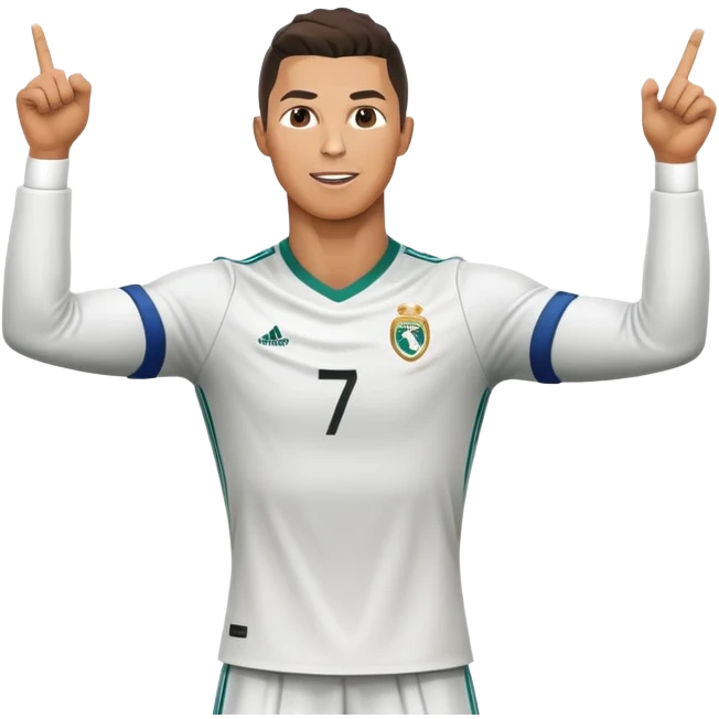 Cristiano Ronaldo soccer player celebrating a goal emoji
