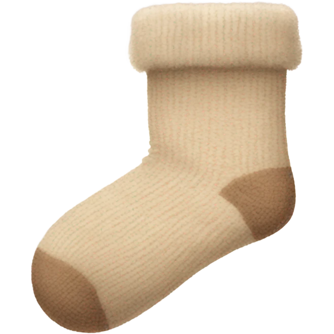 cozy fluffy beige socks  emoji