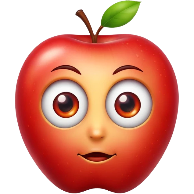 Apple with eyes emoji