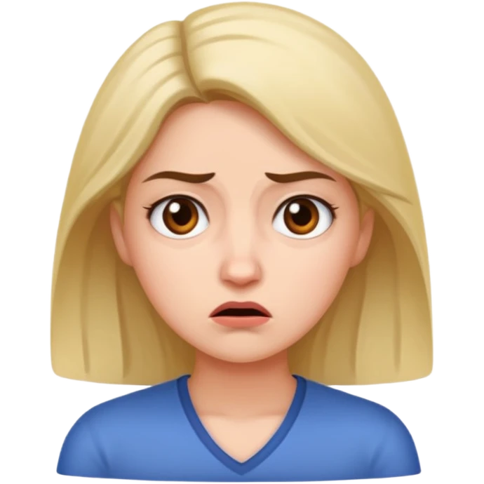 Annoyed confused and weirided out woman emoji