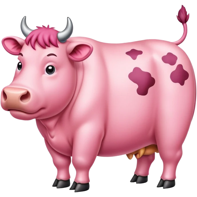 Fat pink cow  emoji
