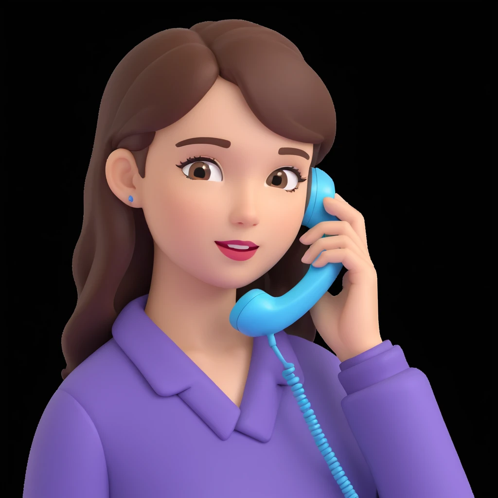 girl talking on phone bedroom background, close up pose emoji