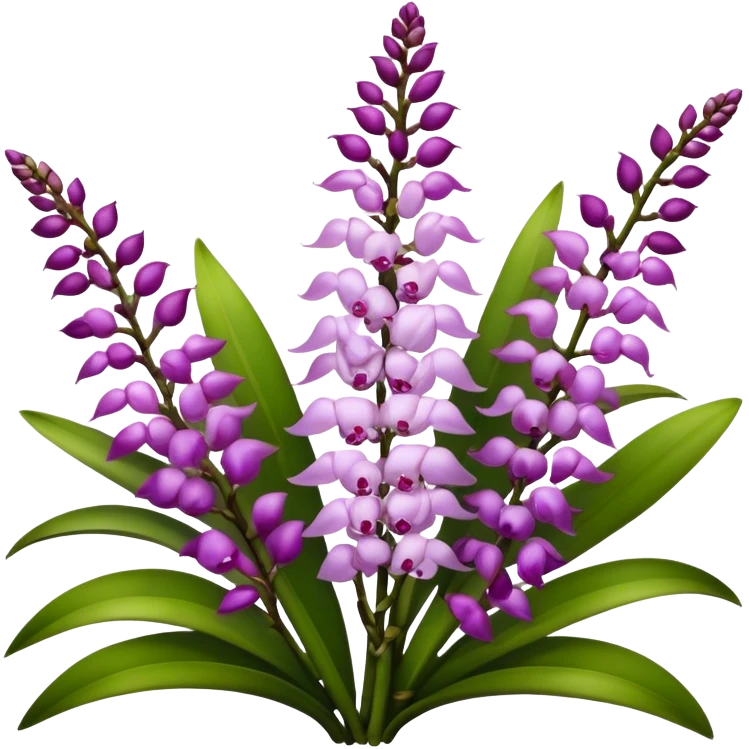 super big bouquet Rhynchostylis Orchid, stem, leaf emoji