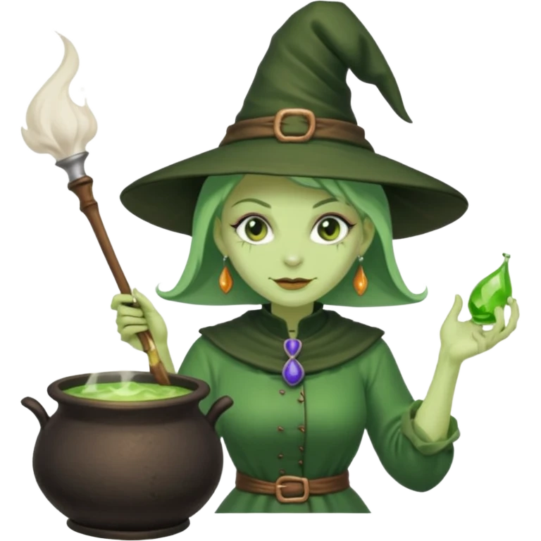 green witch cooking potion emoji