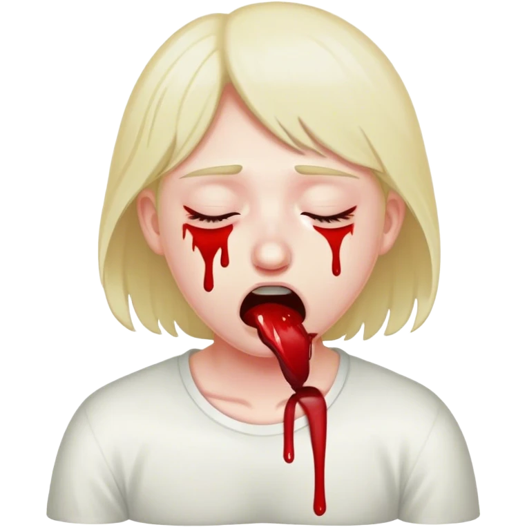 Head vomiting blood with nosebleeds emoji
