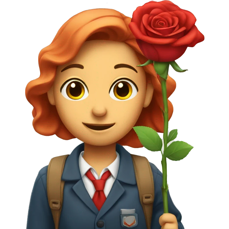 red rose going to school  emoji