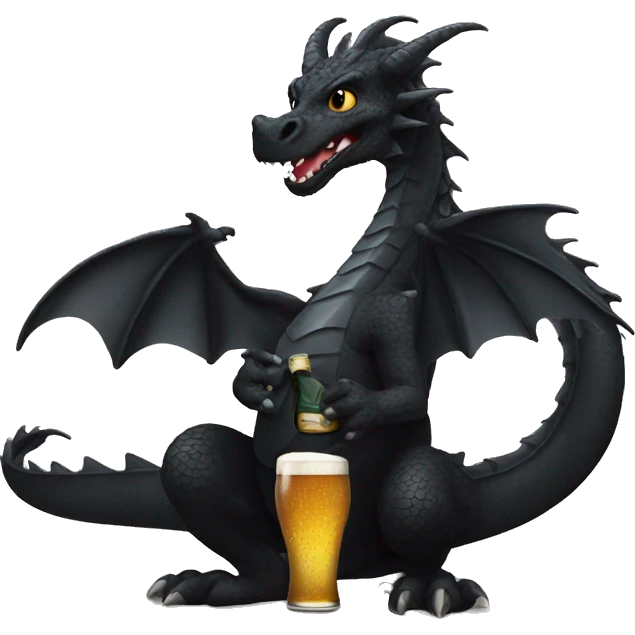 black dragon with a beer emoji