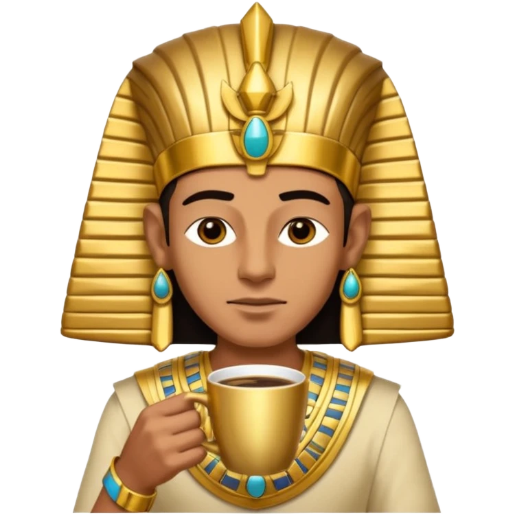 Pharaoh drink coffee emoji