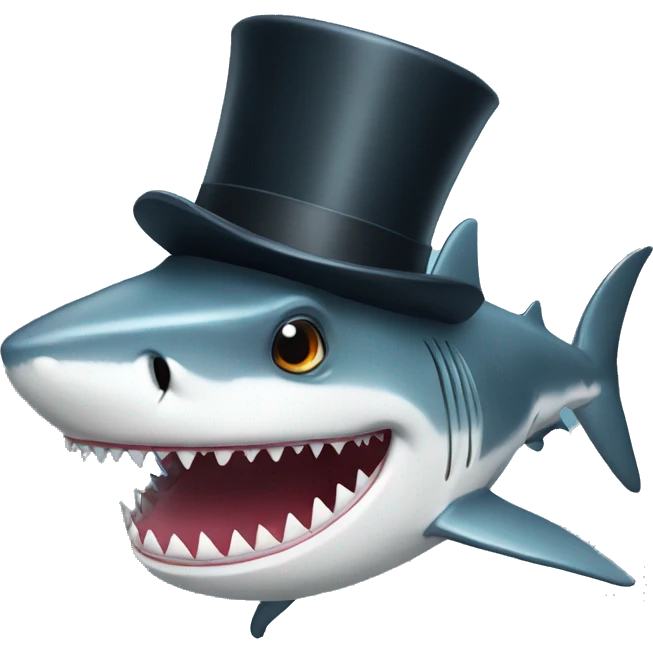 Shark with a top hat emoji