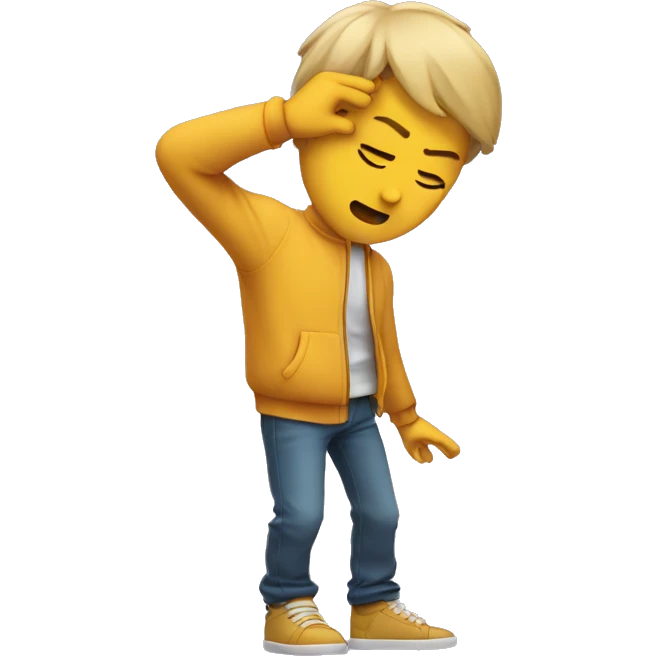 dab but one arm is over head instead of in front of face emoji