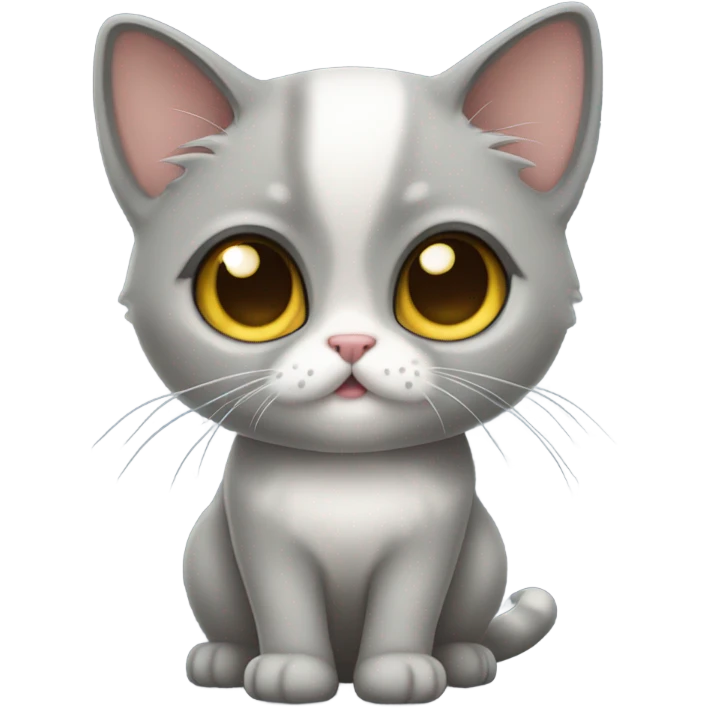 Gray munchkin cat sitting  emoji