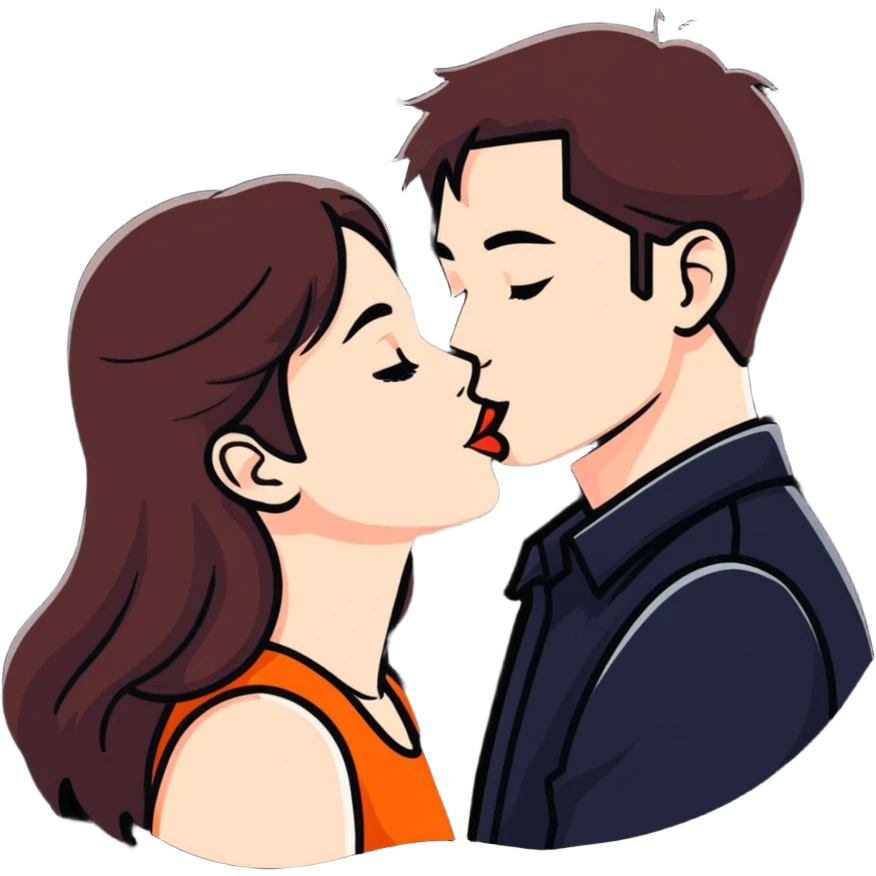 Russian and Mexican couple kissing emoji