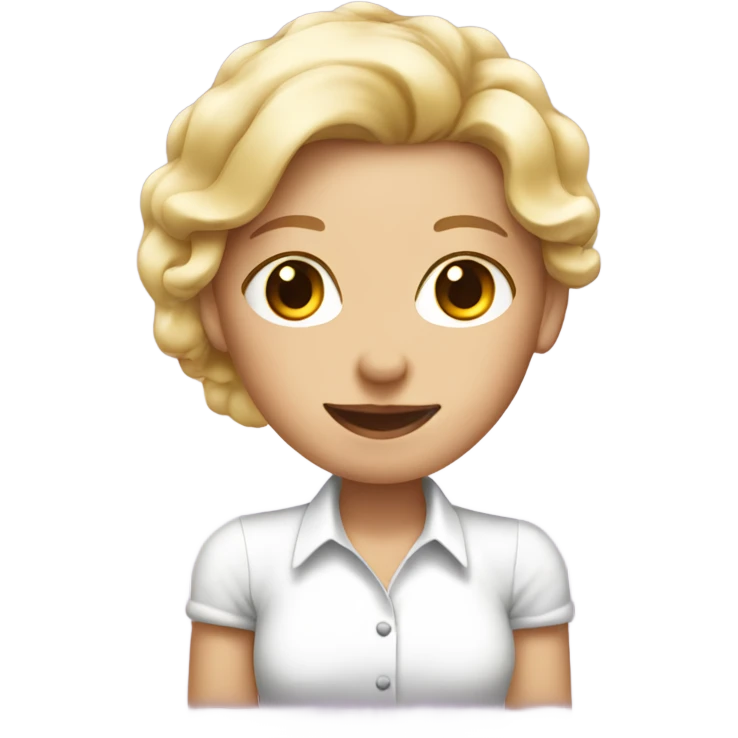 fair blonde white shirt lady with a cake emoji  emoji