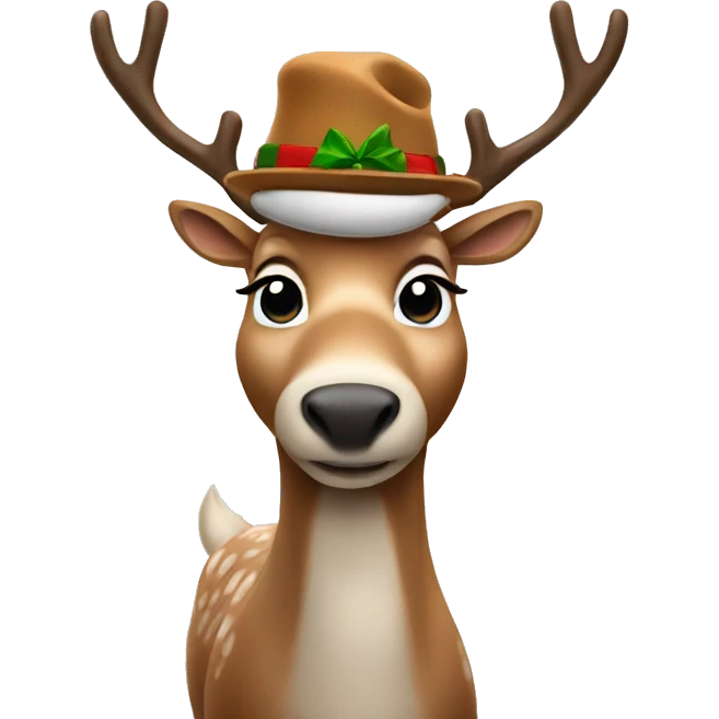 reindeer with hat  emoji