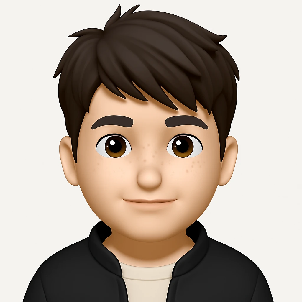 Convert this photo to a 3D emoji in Apple style, capturing the facial features and expression, with a clean background. The style should resemble Apple 3D emojis with smooth, rounded features and vibrant colors, maintaining the likeness and expression of the subject. emoji