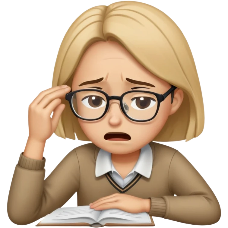 person crying over homework emoji