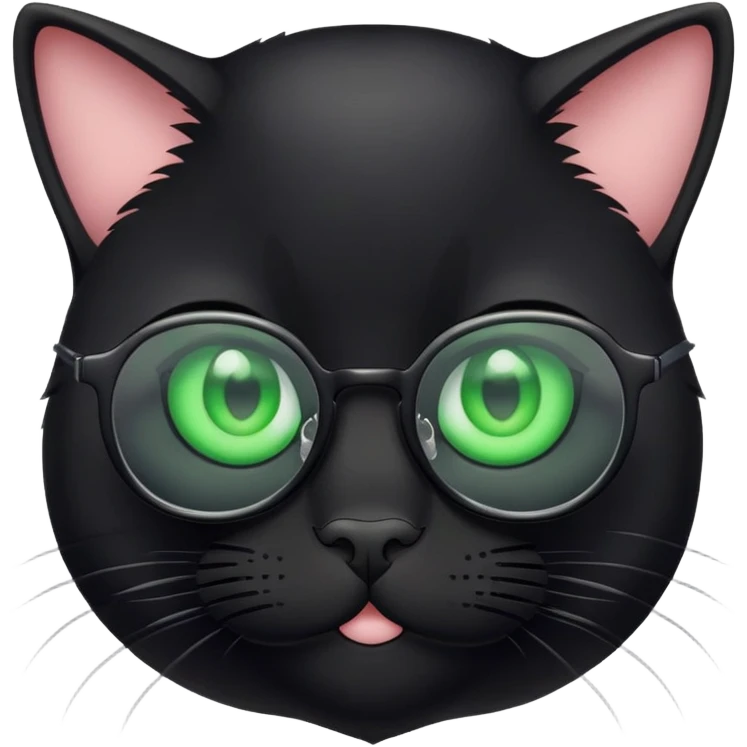 Black cat wearing a spectacle emoji