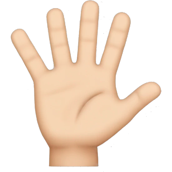 una mano con el dedo incide, medio y meñique extendidos y el dedo anular y pulgar flexionados emoji