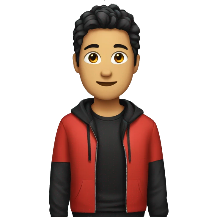 A red T-shirt with a trendy black jacket around it emoji