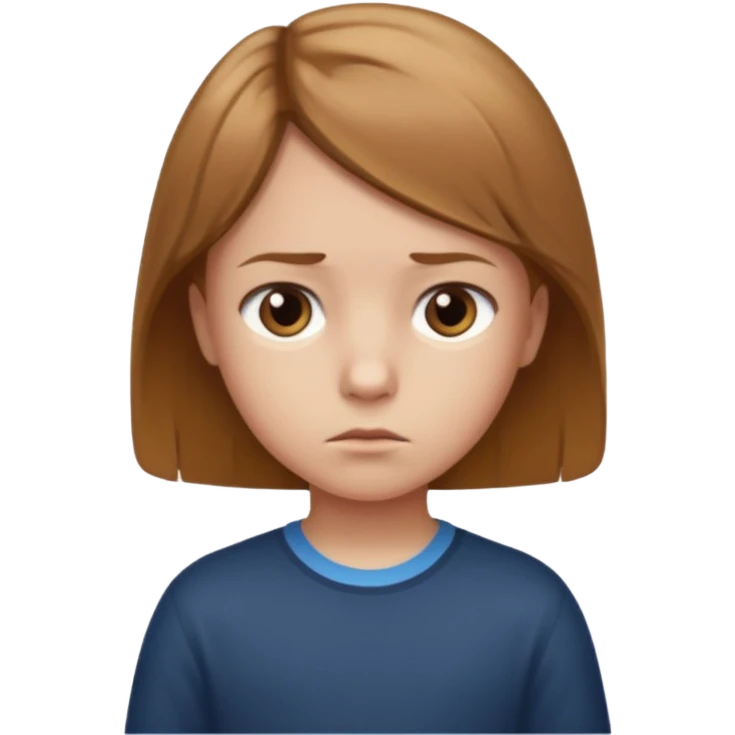 ребенок, стоит строгий и напряженный  emoji