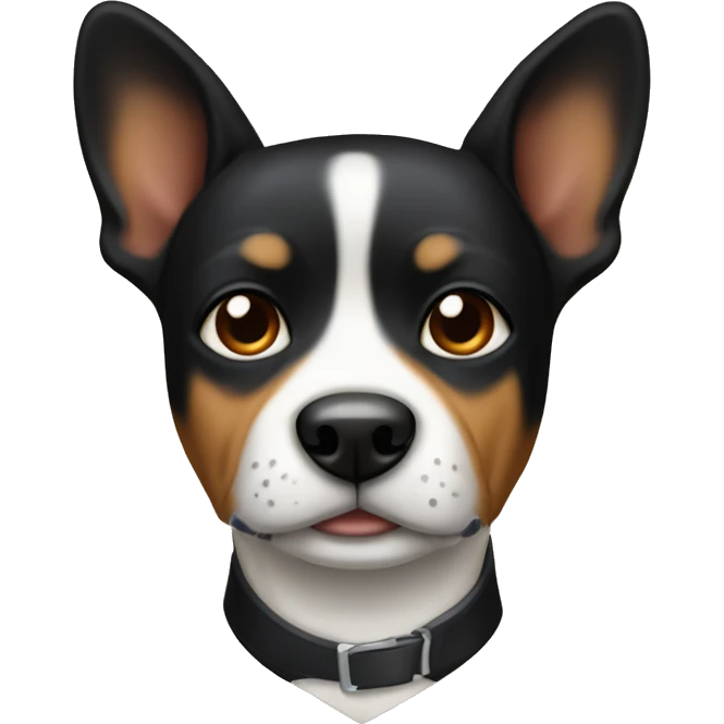 black and tan dog with pointy ears white collar emoji