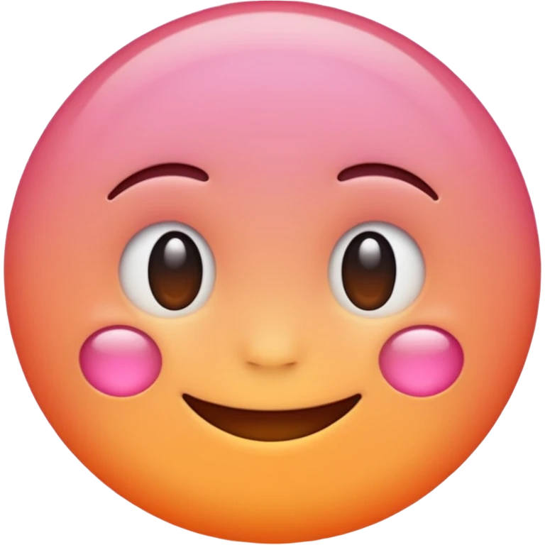 minimalist illustration of a warm glowing emoji face representing anonymous emotional connection. soft orange-pink gradient, gentle smile, organic round form, light diffusion, sense of warmth and intimacy, subtle glow around the edges, smooth and friendly aesthetic. emoji