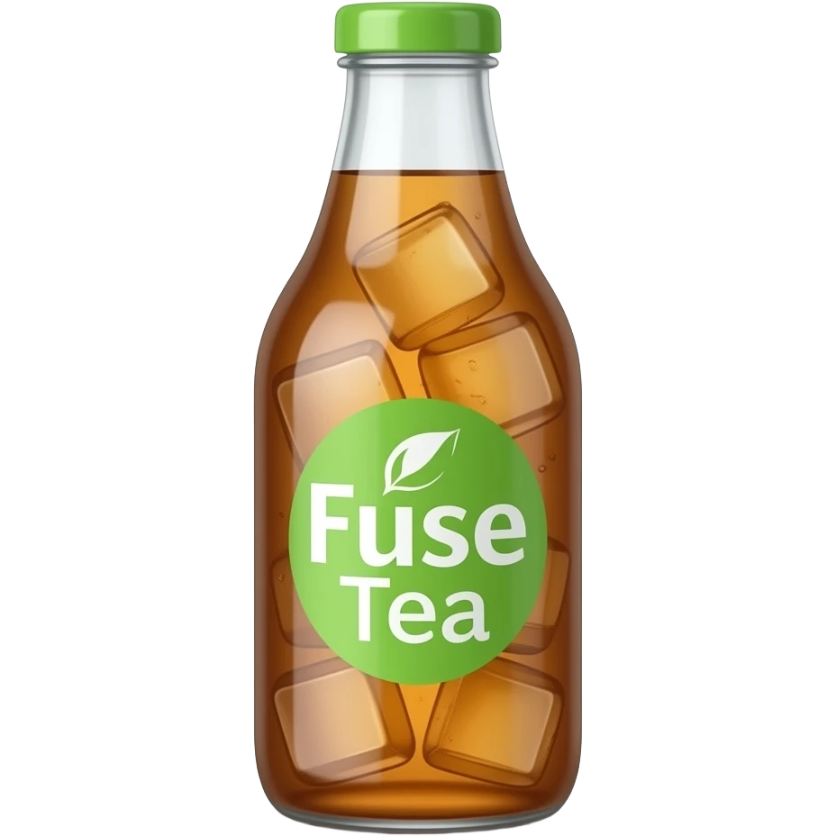 A 1000 ml bottle of iced tea from the Fuse Tea brand. The cap is green. emoji