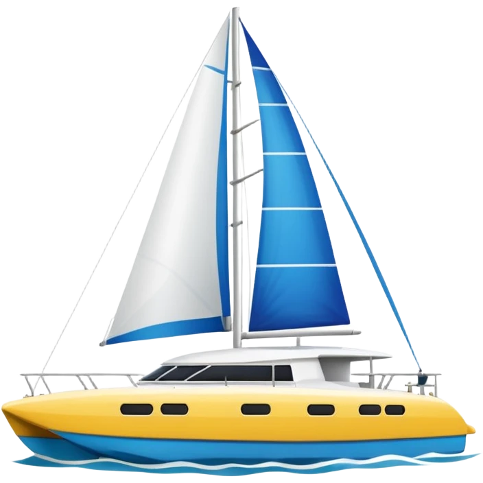 A catamaran with a white background. No wording or lettering on the boat  emoji