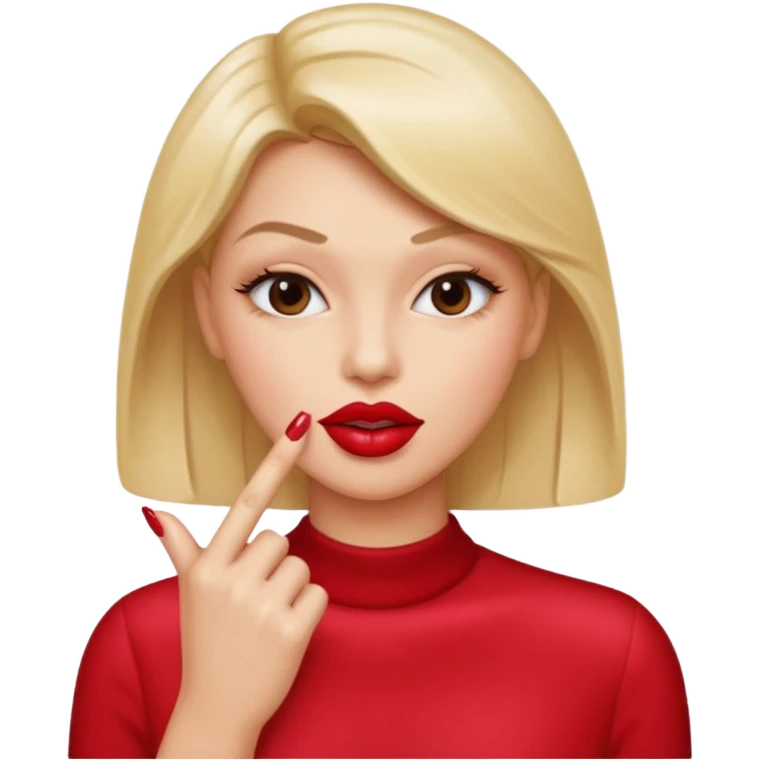 A normal human emoji with nails💅 this emoji but without the nail polish, a female with polished nails 💅, bite one of the index figure emoji