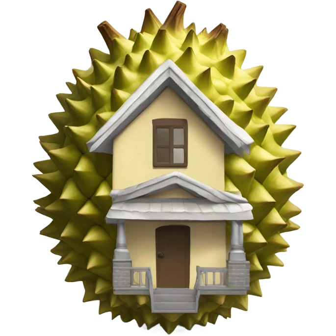 House made of creamy and spikey durian emoji