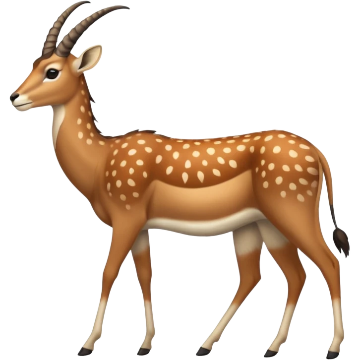 Wildebeest-gazelle-fusion-animal-hybrid-creature, full body emoji
