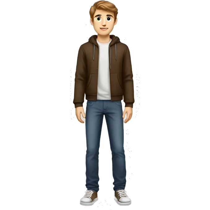 white college boy full body brown hair hispan emoji