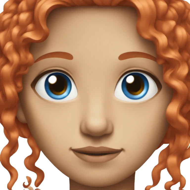 Blue eyes red hair emoji