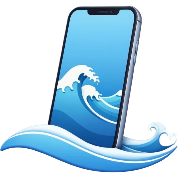 phone crossed by a calm wave line emoji
