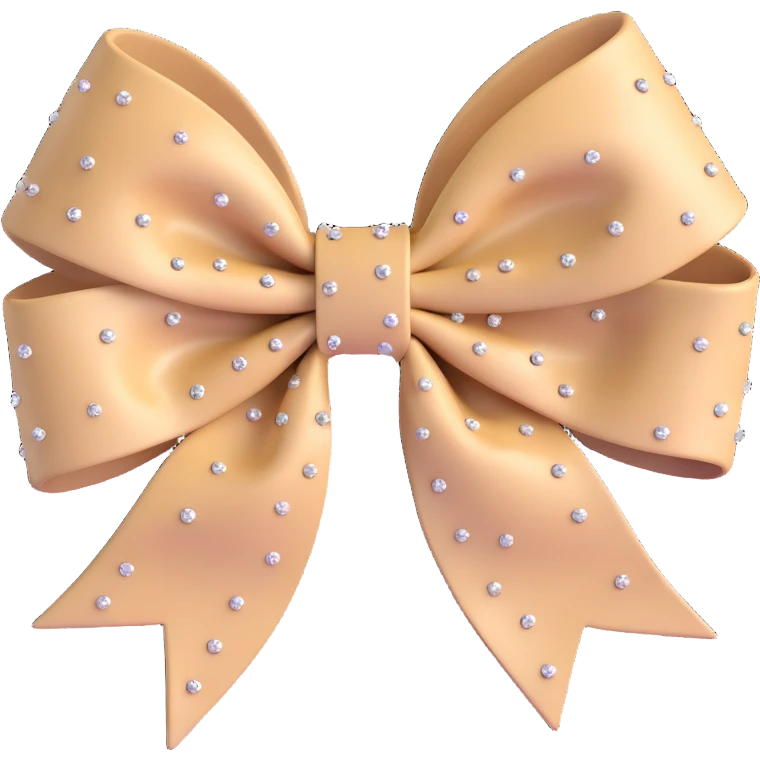sparkly beige bow with rounded loops emoji