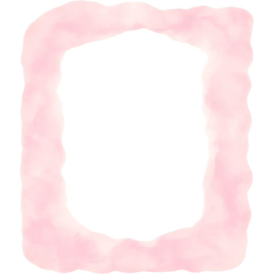 soft pink torn paper border with layered effect, pastel watercolor style, transparent background, no face, no hands, no legs, no characters emoji