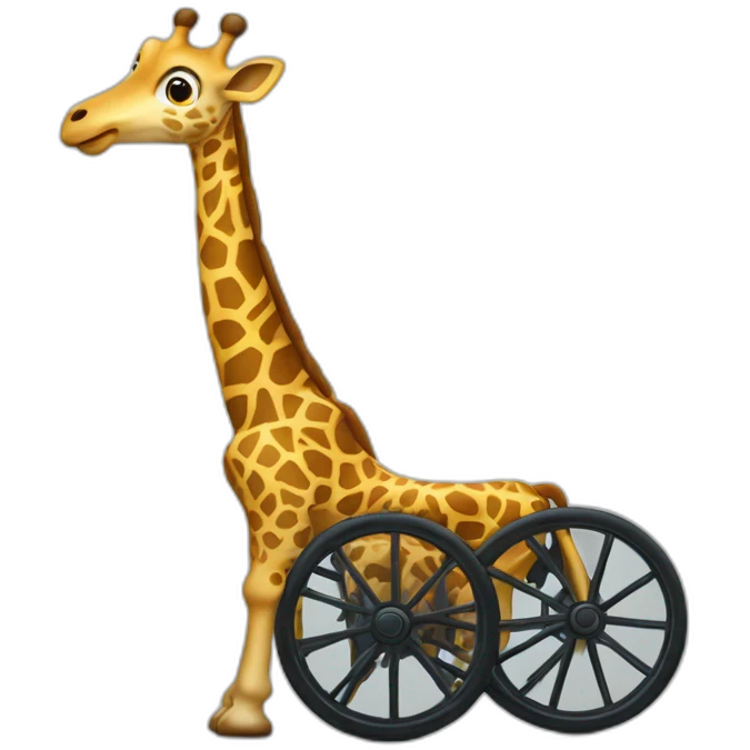 Girafe sur un fauteuil roulant emoji