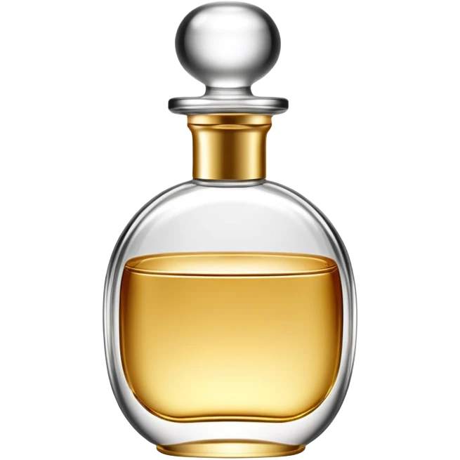 clear perfume bottle with transparent gold liquid emoji