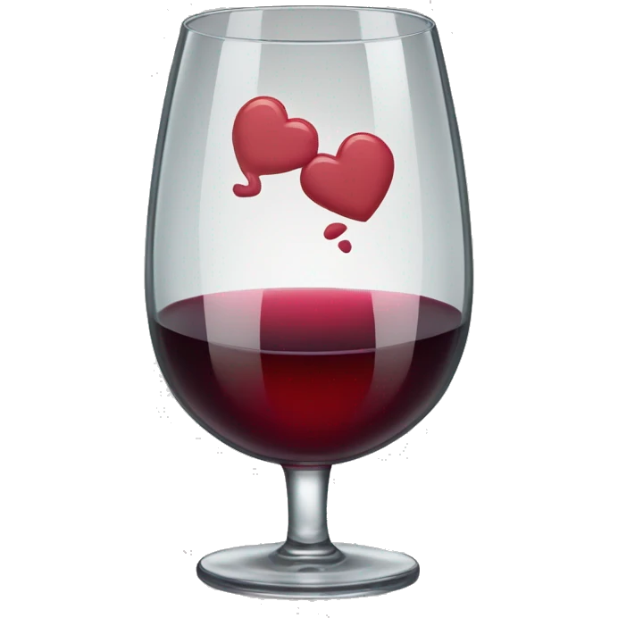 Glass of wine with a kiss mark emoji