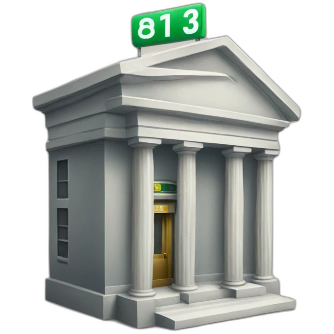 Bank with 131 sign emoji