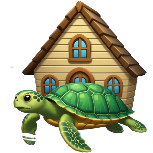pet turtle in water house emoji