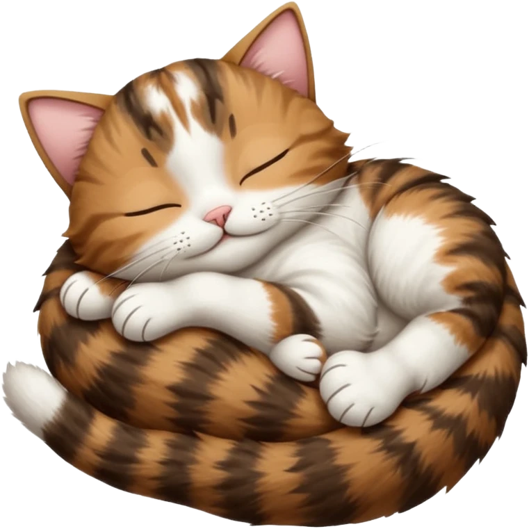 dark brown tabby and white cat sleeping rolled over and upside down emoji