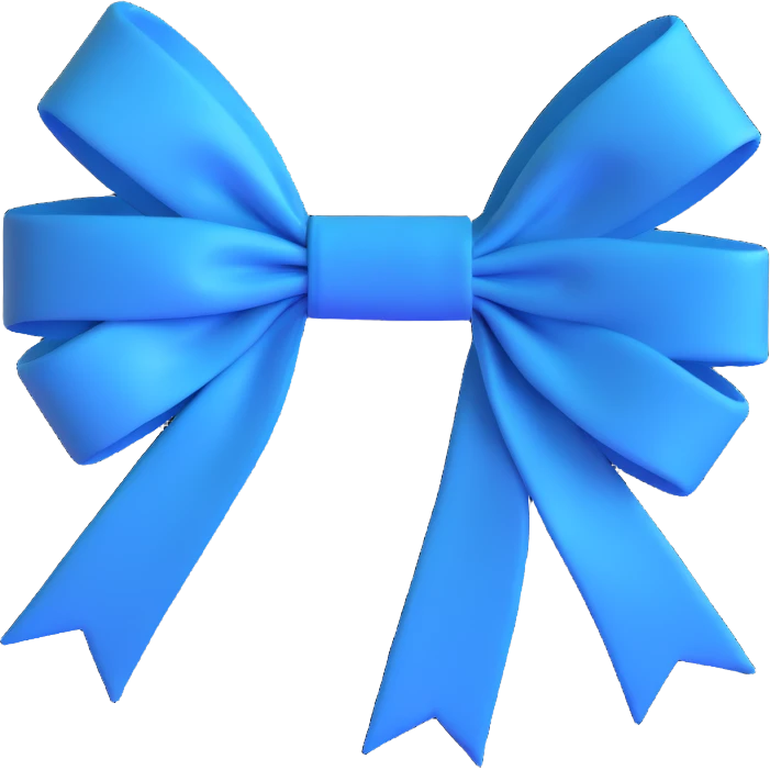 blue bow emoji
