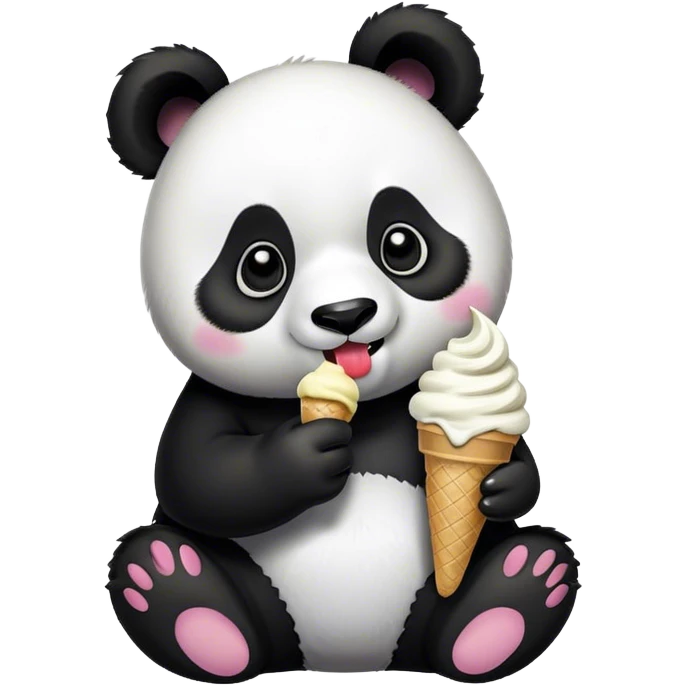 Panda eating ice cream emoji