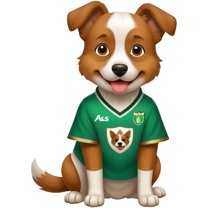 Un perro con la camiseta del Betis emoji